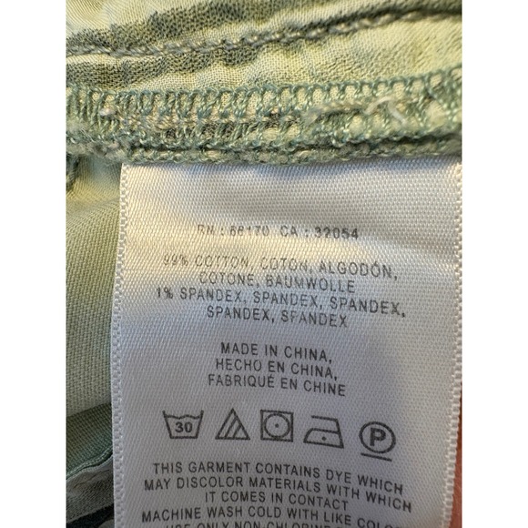 by Anthropologie Chino Crop Pants Slim Fit Casual Light Green Size 28 - Picture 7 of 7